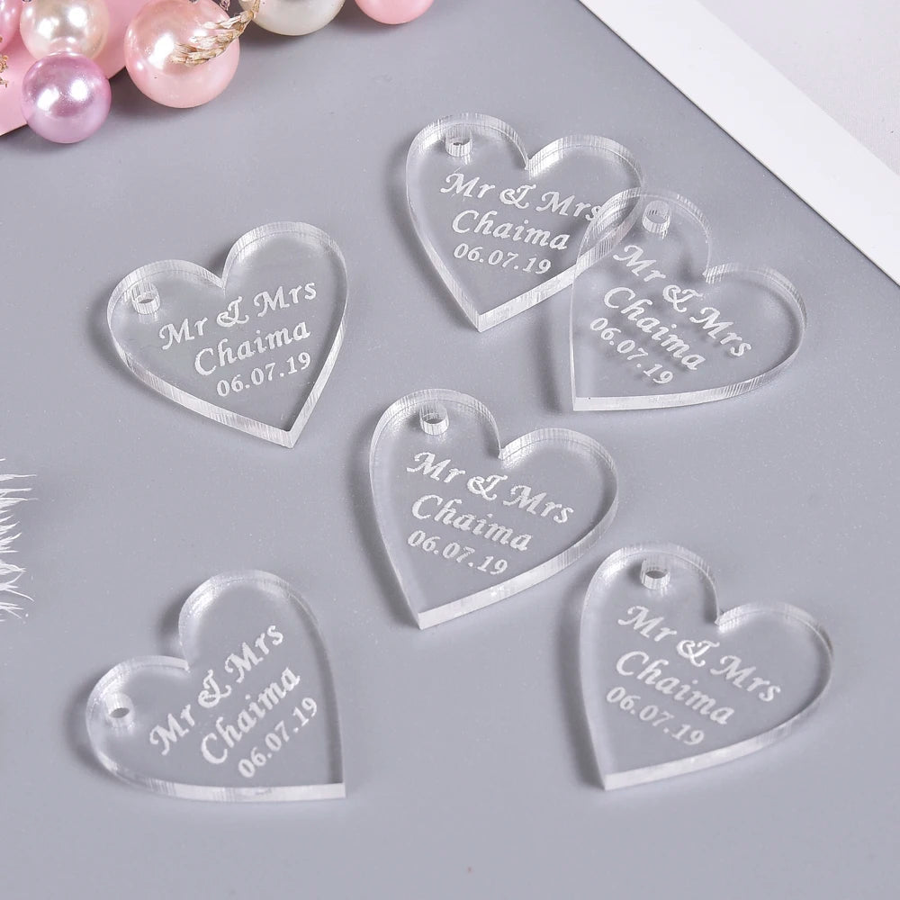 Personalized Heart Table Favors