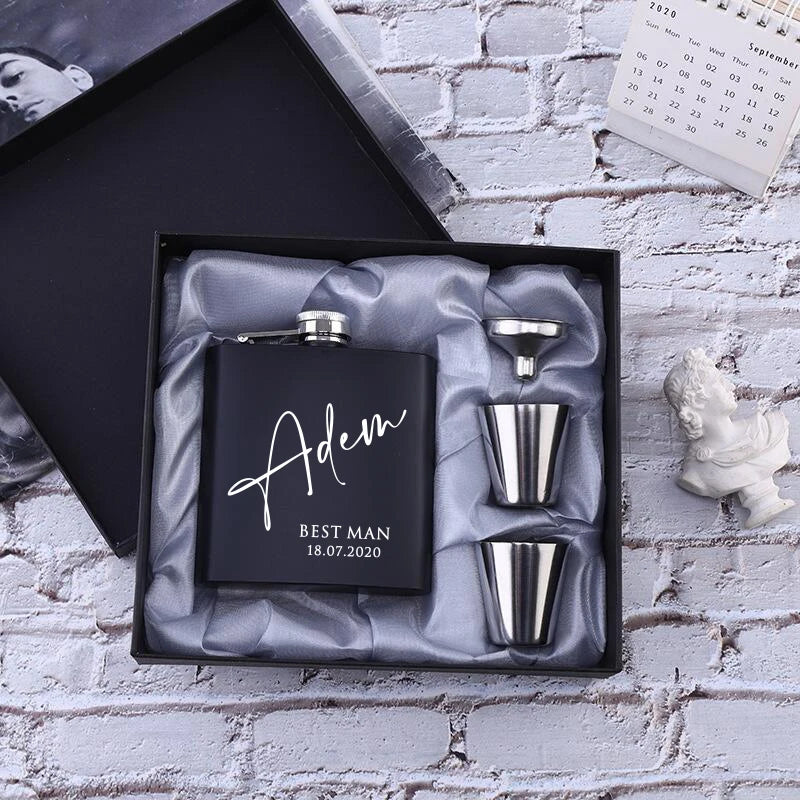 Cheers Personalized Hip Flask Gift Set